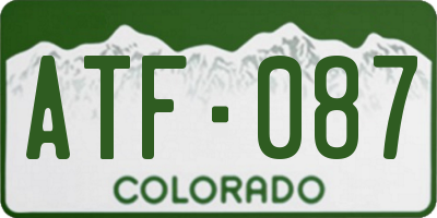 CO license plate ATF087