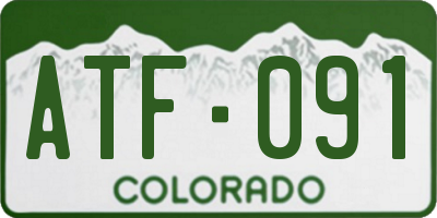 CO license plate ATF091