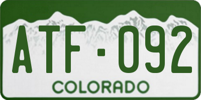 CO license plate ATF092