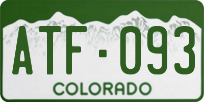 CO license plate ATF093