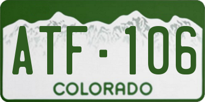CO license plate ATF106