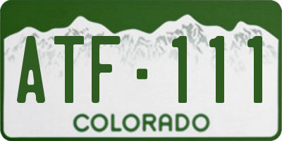 CO license plate ATF111