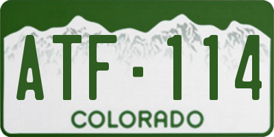 CO license plate ATF114