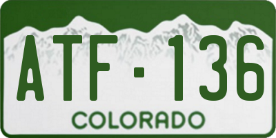 CO license plate ATF136