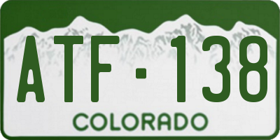 CO license plate ATF138