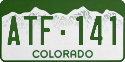 CO license plate ATF141
