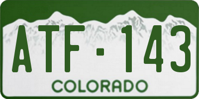 CO license plate ATF143