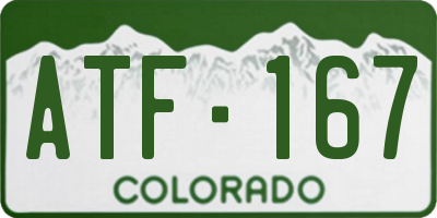 CO license plate ATF167