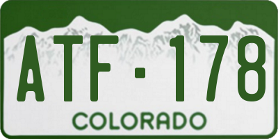 CO license plate ATF178