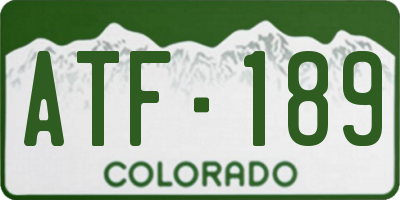 CO license plate ATF189