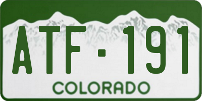 CO license plate ATF191
