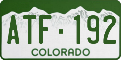 CO license plate ATF192