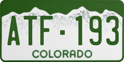 CO license plate ATF193