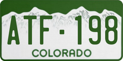 CO license plate ATF198