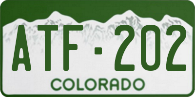 CO license plate ATF202