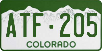 CO license plate ATF205