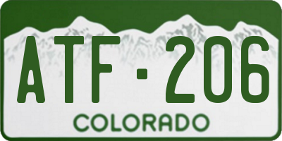 CO license plate ATF206