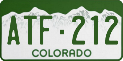 CO license plate ATF212