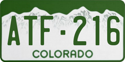 CO license plate ATF216