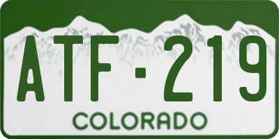 CO license plate ATF219