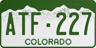 CO license plate ATF227