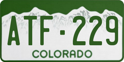 CO license plate ATF229