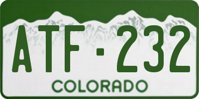CO license plate ATF232