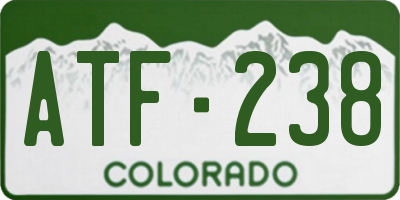 CO license plate ATF238