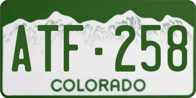 CO license plate ATF258