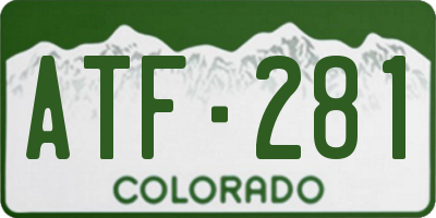 CO license plate ATF281
