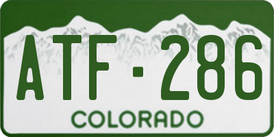 CO license plate ATF286