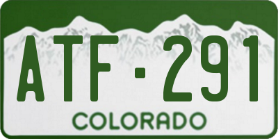 CO license plate ATF291