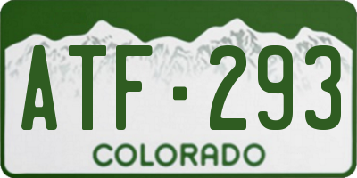 CO license plate ATF293