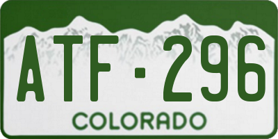 CO license plate ATF296