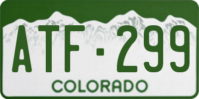CO license plate ATF299