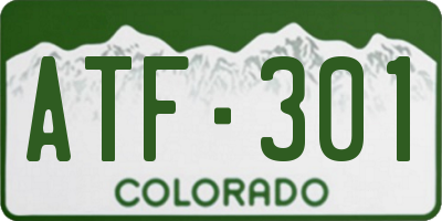 CO license plate ATF301