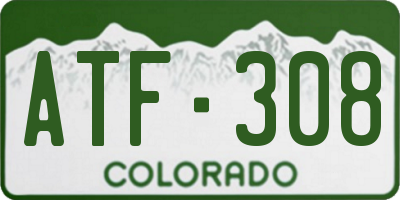 CO license plate ATF308