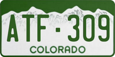 CO license plate ATF309