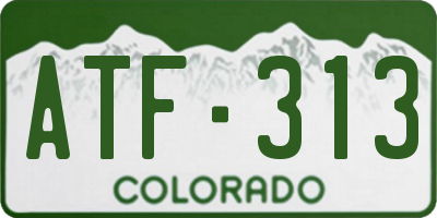 CO license plate ATF313