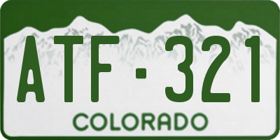 CO license plate ATF321