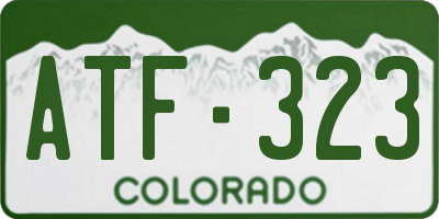 CO license plate ATF323
