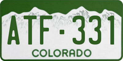 CO license plate ATF331