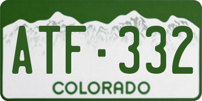 CO license plate ATF332