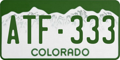 CO license plate ATF333