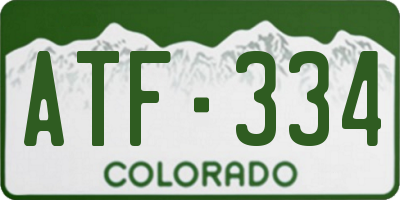 CO license plate ATF334