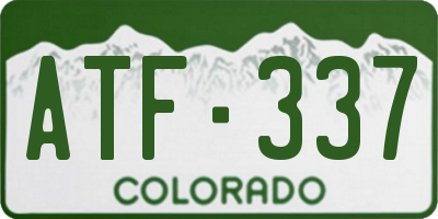 CO license plate ATF337