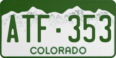 CO license plate ATF353