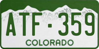 CO license plate ATF359
