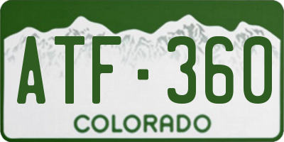 CO license plate ATF360