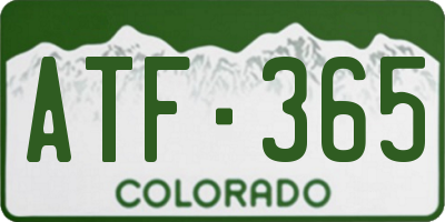 CO license plate ATF365